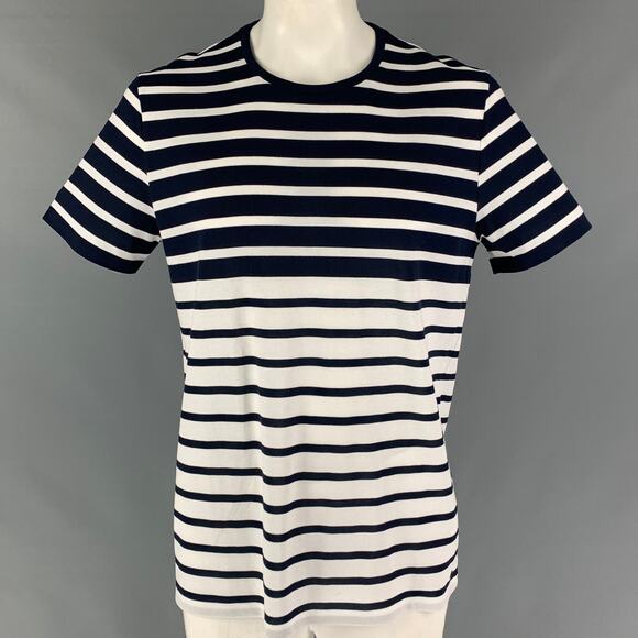 BOSS by HUGO BOSS Size XXL Navy White Cotton Crew-Neck T-shirt - Picture 1 of 1